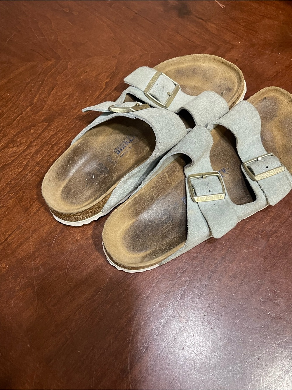 Birkenstock Arizona soft footbed light blue sandals 40 - Picture 6 of 9